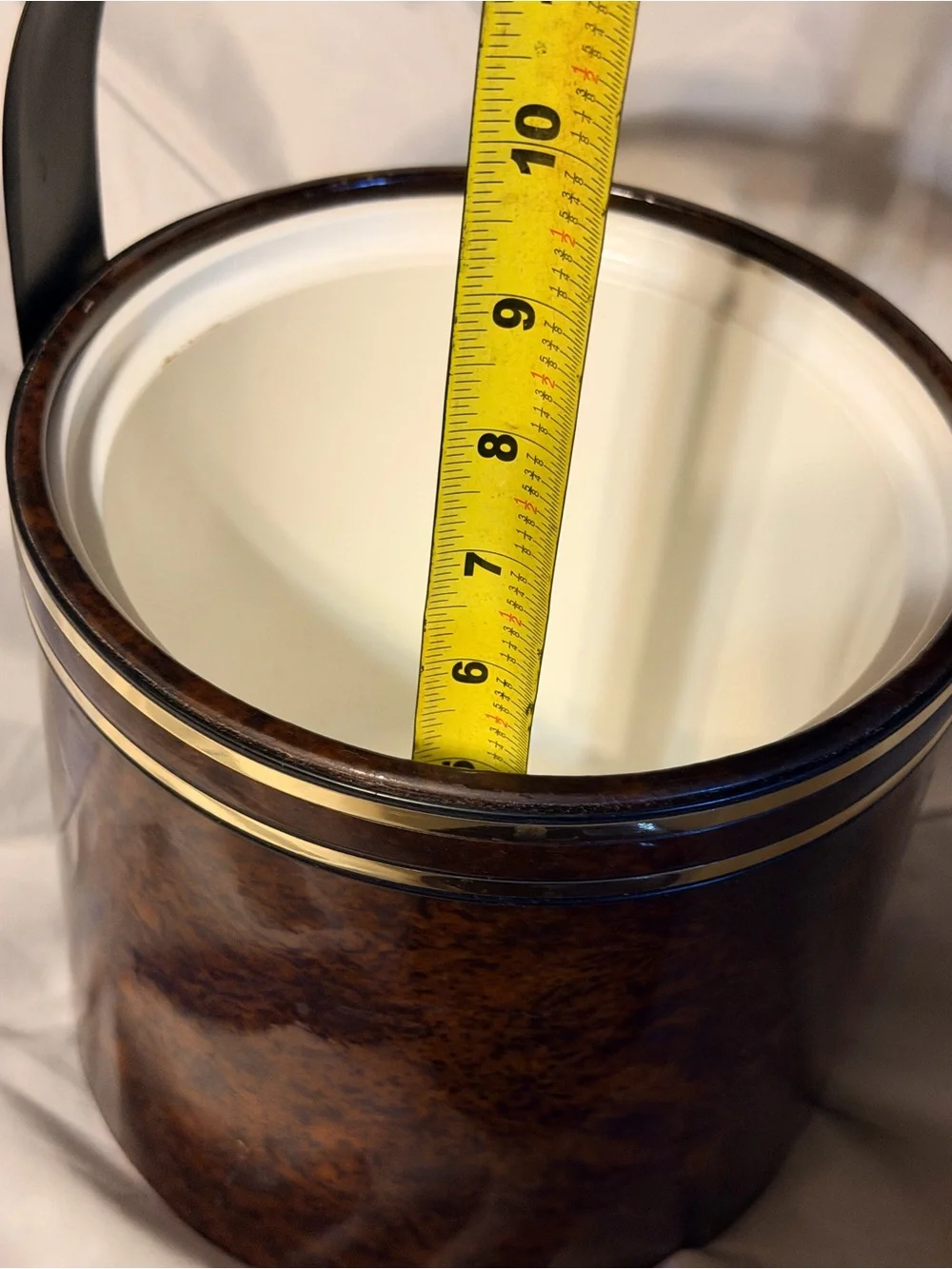 Vintage Georges Briard Faux Tortoise Ice Bucket Brass MCM Barware